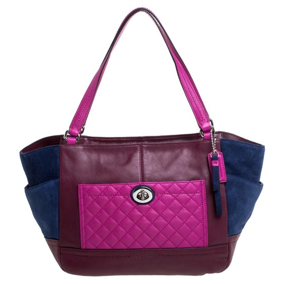 COACH F24693 PARK QUILTED COLORBLOCK CARRIE - Picture 4 of 15